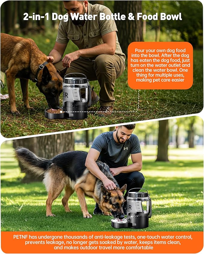 Portable Dog Water Bottle Bowl - 95 oz Travel Water Bowl Dispenser for Dogs Leak Proof, Suitable for Large Pet Drinking, A Must Have for Outdoor, Camping, Walking, Beach, Hunting, and Other Scenes