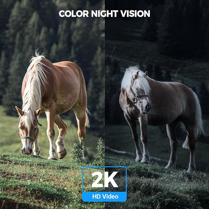 4G LTE Cellular Solar Security Camera Wireless Outdoor, No WiFi Solar Powered Camera, 360° Live View, 2K Color Night Vision, PIR Detection, 2-Way Audio, Motion Alert, Built in SIM Card, Easier to use