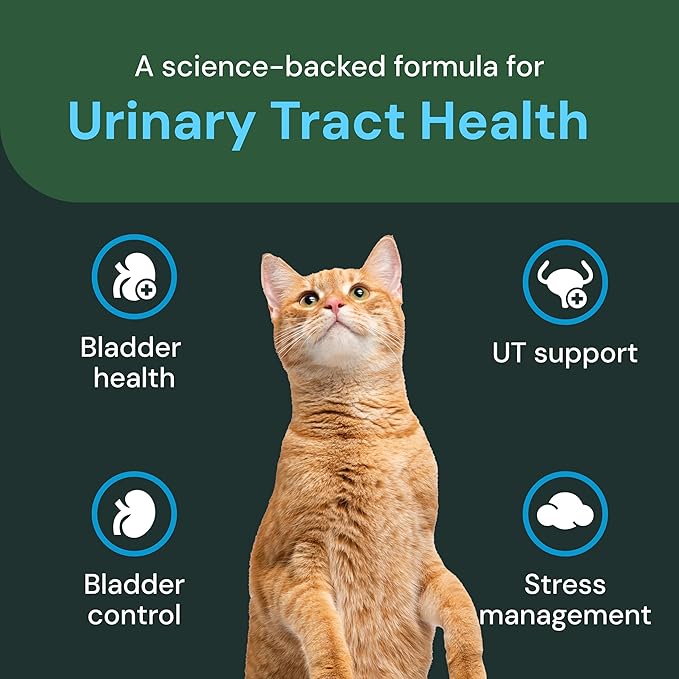 VetriScience Veterinary Strength UT Health Chews - Cat Urinary Tract Wellness Supplement for Supporting Feline Urinary Health - with Calming Blend - Chicken Flavor - 90 Count