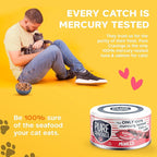 Minced Tuna and Salmon Wet Canned Cat Food, 100% Mercury-Tested, Moist Can Fish for Cats, Grain-Free, Protein, Non-GMO, 3oz, Pack of 12