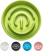 Ceramic Slow Feeder Dog Bowls, 0.6 Cup Slow Feeder for Small Dogs and Cats, Puzzle Maze Bowl, Prevents Choking, 6in, Green