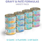 Weruva Wx Phos Focused, Pate & Gravy Formulas Variety Pack, 3oz Can (Pack of 12)