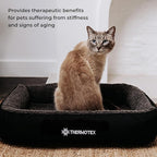 Far Infrared Heated Pet Bed - Heated Cat & Dog Bed for Pain Relief & Arthritis - Therapeutic Heat Pad for Elderly Pet Support & Relaxation - Machine Washable