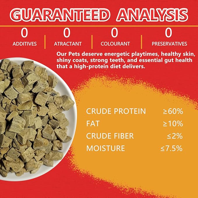 Freeze Dried Chicken Liver Pet Treats 8.8 OZ, Freeze Dried Raw Single Ingredient Dog Treats, Training Treats, Meal Toppers for Dogs Cats, High Protein, Grain Free, Gluten Free