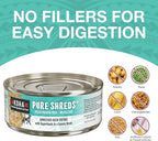 KOHA Pure Shreds Duck Entrée for Cats, Single Meat Wet Cat Food 2.8oz Cans (Pack of 24)