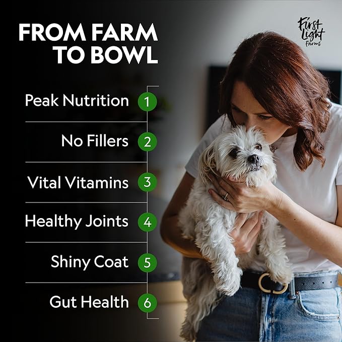 First Light Farms Freeze-Dried Dog Food Topper for Picky Eaters | High Protein Treat | Grain-Free Formula for All Breeds & Life Stages | Premium Wagyu Beef & Certified Humane | 6oz Bag