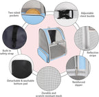 Cat Backpack Carrier,Pet Carrier Airline Approved for Small Dog Cat Puppy Kitten Bunny,Ventilated Mesh Design Animal Backpack for Hiking Camping Travel Bag (Blue)