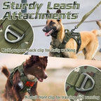 rabbitgoo Tactical Dog Harness for Large Dogs, No Pull Military Service Vest with Handle & Molle, Easy Control for Training Walking, Adjustable Reflective Straps, Green camo, XL