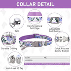 GAMUDA Small Dog Harness Collar and Leash Set, Step in No Chock No Pull Soft Mesh Adjustable Dog Vest Harnesses Plaid Reflective for Dogs Puppy Cats Kitten Rabbit (Purple Flower, XXXS)