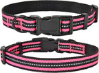 Mile High Life Reflective Dog Collar | Nylon Pet Collars wiith Buckle | Light Weight Puppy Collars | Pink Dog Collars for Large Dogs (Pink, L)