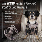 Doggie Design Venture Paw No Pull Dog Harness - Simple Adjustable Puppy Harness - Anti Pull Dog Collar for Walks and Outdoor Adventures - Dried Sage, S