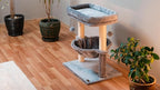 24-inch Cat Tree for Indoor Cats & Kittens – Multi-Level Cat Tower with Hammock & Scratching Post – Sturdy Perch for Large Cats – Space-Saving Small Cat Bed – Light Gray