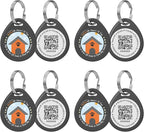 4 Pack Personalized Dog Tags,QR Code Pet ID Tags with Online Profile systerm,Editable Any Names and Phone numbles,4*Black,L
