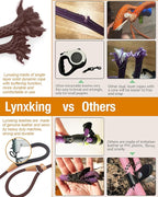 lynxking 8 FT Dog Leash Slip Lead 2 Pack Strong Heavy Duty Braided Dog Training Leash No Pull Training Lead Leashes for Medium Large and Small Dogs