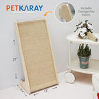 PETKARAY Cat Scratcher, Sisal Scratching Ramp, L Shape Scratch Pad for Indoor Cats, Wall Furniture Protector with Catnip (Large Size)