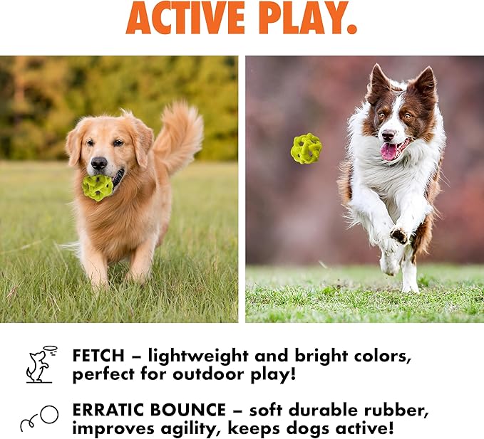 Max Fusion Made with Nike Grind, Arlee Ball Dog Toy for All Dogs, Durable & Natural Rubber Chew Toys for Play, Fetch & Chewing, Yellow, Large, 1 Count