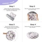 Lesure Donut Medium Dog Bed - Round Cat Beds for Indoor Cats Calming Pet Beds, Cute Modern Beds with Jacquard Shaggy Plush & Anti Slip Bottom, 30 Inch, Purple