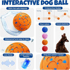 Dog Balls: Interactive Dog Ball Auto Rolling - Interactive Dog Toys for Aggressive Chewers - Bouncy & Throwable, Type-C Rechargeable, Washable, for Small & Medium & Large Dogs – Orange
