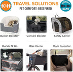 K&H Pet Products Enclosed Dog Car Seat, Travel Safety Carrier for Pets, Dog Travel Car Seat, Soft-Sided Covered Cat Carrier, Washable Pad, Multiple Entrances, Mesh Windows - Medium 24 X 19 X 17in