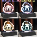 Personalized Pet 3D Crystal Photo，Pet Memorial Gifts for Dogs Cats Horses，Custom 3D Pictures,Engraved Crystal in Memory of Dog, Customized Pet Gifts