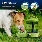 77oz Dog Water Dispenser, Camping Essentials, Large Travel Bottle with Pull-Out Drinking Bowl, Portable Beach Accessories, Car Water Container for Dogs, BPA Free