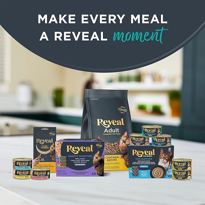 Reveal Natural Wet Kitten Food in Broth, Limited Ingredient Grain Free Canned Kitten Food, Protein with No Artificial Additives, Chicken Breast in Broth (12 x 2.47 oz Cans)