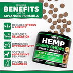 Hemp Calming Chews for Dogs - Advanced Dog Calming Chews - 170 Treats - Anxiety Relief Treats - Hemp Oil - Separation Aid, Stress, Hip and Joint Supplement for Canine Health Support - Beef Flavor