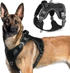 rabbitgoo Tactical Dog Harness for Large Dogs, No Pull Military Service Vest with Handle & Molle, Easy Control for Training Walking, Adjustable Reflective Straps, Black, XL