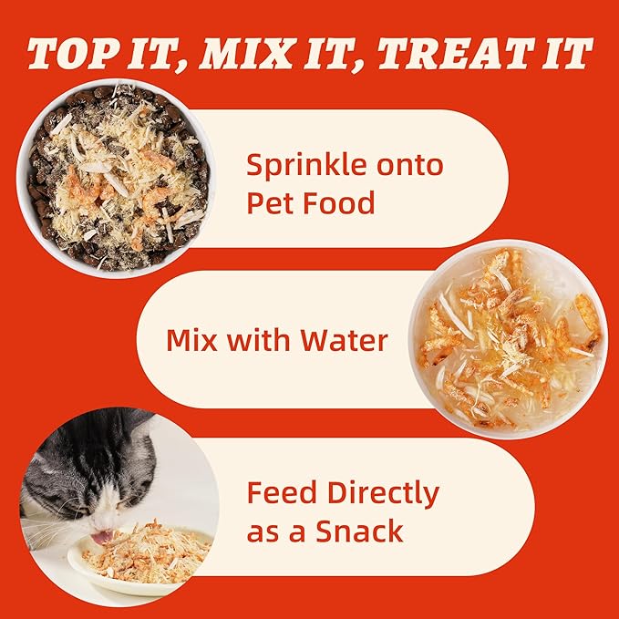 Wellix Dog & Cat Food Topper - Antarctic Krill Treats Freeze Dried Egg Yolk&Chicken Flavor Low Calorie - Cognitive and Skin & Coat Support - Healthy Cat Treats for Indoor Cats