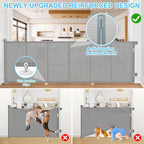 120 Inch Retractable Baby Gates Extra Wide, 41 Inch Reinforced Extra Tall Gate for Large Openings, Mesh Safety Gate for Kids Pets, Retractable Dog Gate for Stair Hallways Doorway Indoor Outdoor, Gray