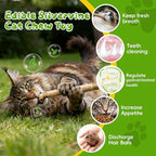 Silvervine Sticks for Cats & Cat Chew Rope Toy with Refillable Natural Catnip Bag for Teeth Cleaning, Interactive Cat Catnip Toys for Indoor Cats, Kitten Teething Toys for All Breeds (8Pcs)