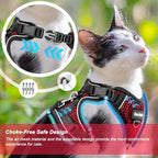 Cat Harness and Leash for Walking Escape Proof Soft Adjustable Cat Leash Breathable Honeycomb Structure Comfortable Vest Easy to Wear Kitten Harness for Outdoor Travel, Honeycomb Red, XXS