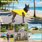 2 Pieces Dog Shirts, Soft and Cool Dog Sleeveless Vest, Breathable Lightweight Pet Tshirt, Summer Pet Apparel Tank Top for Medium Large Pets - Yellow+Blue (2XL)