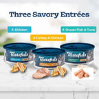 Blue Buffalo Tastefuls Wet Cat Food Paté Variety Pack Chicken Turkey & Chicken Ocean Fish & Tuna, 5.5 oz. Cans (12 Count)