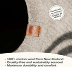 MEOWFIA Cat Cave – Premium Felt Cat Bed for Indoor Cats, Handmade 100% Merino Wool (Light Shades) (Large, Light Grey)