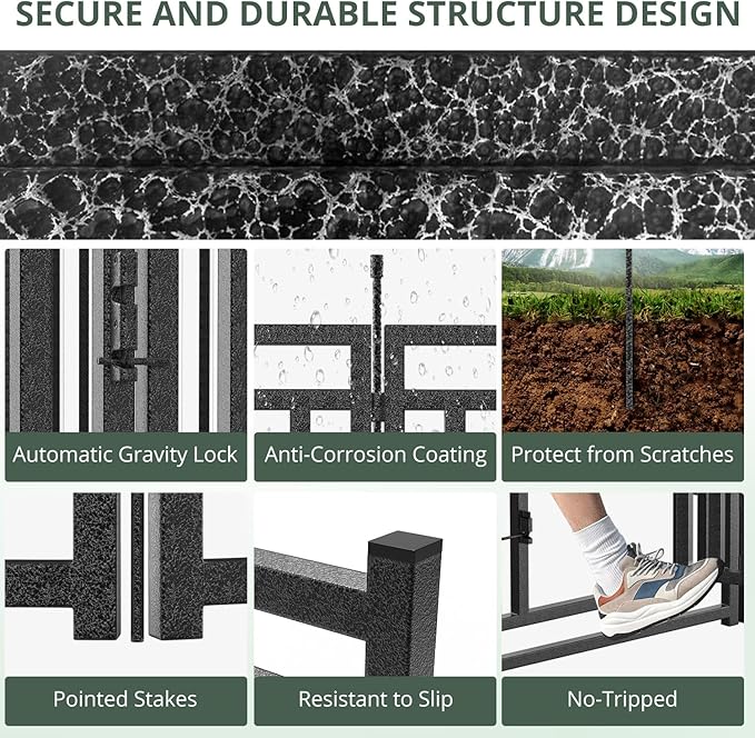 Dog Fence Outdoor for Yard Indoor Dog Playpen 40" Height 40 Panels Portable Dog Pen Metal Dog Kennel for RV Camping(Black-Silver)