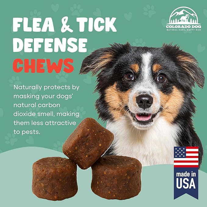 100% Natural Flea & Tick Prevention for Dogs, Chewable – Made in USA Bacon Flavor Soft Chews – Dog Flea & Tick Treatment Control – Oral Pill Repellent Alternative for All Breeds (120 Ct)