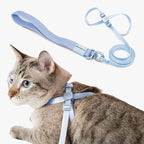 Cat Harness and Leash 2-in-1, Escape Proof Anti-Chocking Harness Adjustable Lighweight Leash for Walking Outoor Training for Kitten Small Large Cats Puppy, US IDA Bronze Award (Sierra Blue)