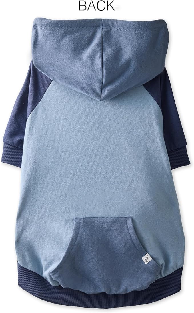 Rocky – The Orginal Lightweight Hooded TEE 100% Organic Cotton Dog Hoodie Pet Coat Sweater for Small, Medium, Large Dogs, Navy Color Block, Medium