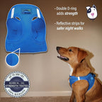 DOGGIE DESIGN American River Solid Ultra Choke-Free Dog Harness - Cobalt Blue (XX-Large)