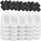 Cat Water Fountain Filters for Stainless Steel 67oz/2L Adjustable Water Flow Pet Fountain, 20 Pack Pet Replacement Filters with 20 Sponges