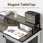 MCombo Large Dog Crate Furniture TV Stand, Wooden Pet Kennel with Double Doors, Indoor Furniture Style Dog House End Table, 1861 (Light Grey)