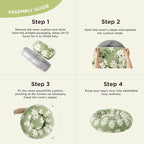 LE SURE Donut Small Dog Bed - Round Cat Beds for Indoor Cats Calming Pet Beds, Cute Modern Beds with Jacquard Shaggy Plush & Anti Slip Bottom, 27 Inch, Green