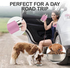 Insulated Dog Travel Water Bottle With Detachable Bowls, 3 In 1 Portable Dog Water Bottle Dispenser, Dog Accessories For Walking, Hiking, Camping, Outdoor (Pink-purple, 32 Oz)