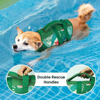 Kuoser Dog Life Jacket High Flotation XXL, Reflective Dog Life Vest for Swimming Boating, Adjustable Dogs lifejacket with Rescue Handle for, Safety Pet Life Preserver Floats for Summer Vacation, 2XL