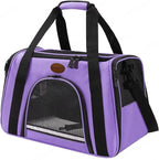 Cat Carrier Dog Carrier Pet Carriers for Medium Small Cats Dogs Puppies up to 15 Lbs,TSA Airline Approved Small Dog Cat Carriers Soft Sided,Collapsible Travel Puppy Carrier (Purple, Large)
