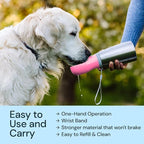 MalsiPree Insulated Dog Water Bottle - 24 Oz, Pink - Leak-Proof Stainless Steel Portable Travel Dispenser & Bowl