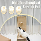 Cat Scratcher, L-Shaped Cat Scratching Board - Protects Furniture, Floor Mounted with Mouse Toy, Catnip Infused