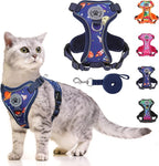 BEAUTYZOO Cat Harness and Leash Escape Proof for Walking[MAX Safety Upgrade]- Neck Release Adjustable Harness for Cats Puppy,Soft Comfortable Lightweight & Reflective Travel Kitten Harness for Outdoor