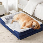 Orthopedic Dog Bed for Extra Large Dogs, Egg Crate Foam Bed for Extra Large Dogs, Equipped with Removable Waterproof Pillow Cover and Anti-Slip Bottom, Pet Bed